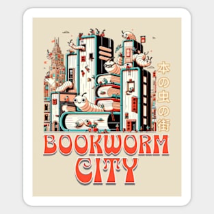 Living in books - Bookworm City Sticker